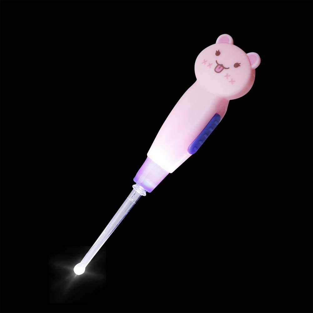 Wosune LED Earpick, Safe Colorful Optional Comfortable Earpick, Cartoon Appearance Toddlers Baby Kid