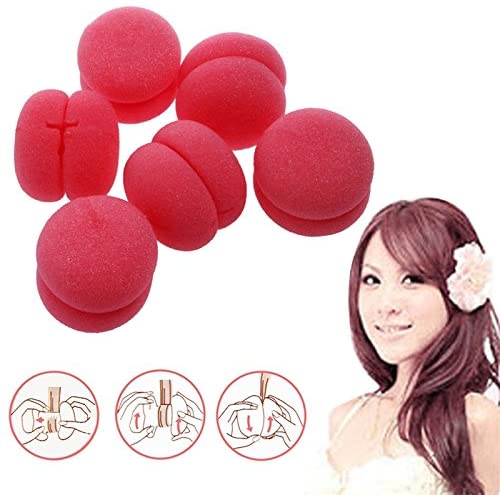 Thobu 6pcs Balls Hair Rollers Curlers Bun Round DIY Soft Foam Sponge Tools