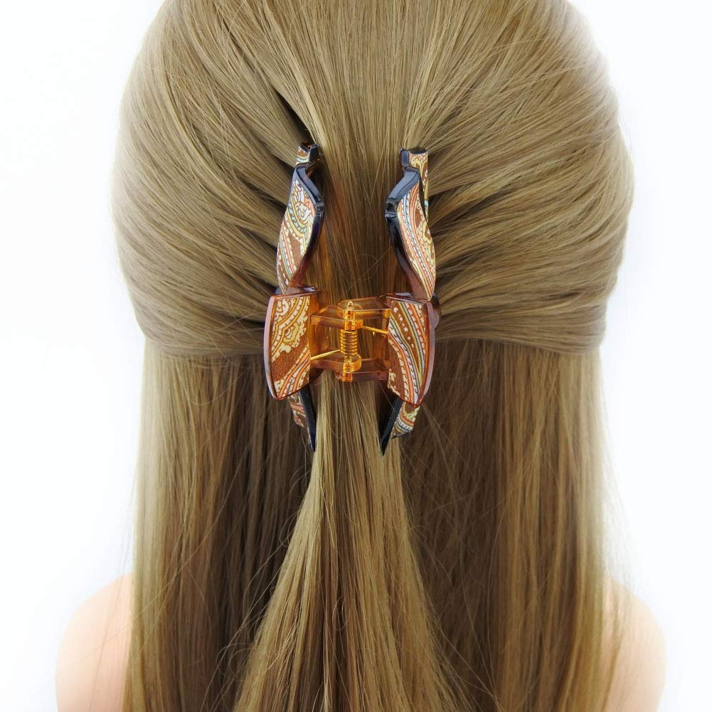 Meilliwish Noble Beautiful Lady Hair Claw Clip(D91)(BowBrown)