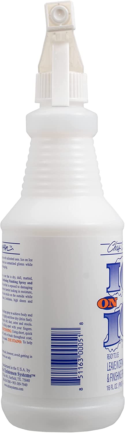 Chris Christensen Ice on Ice Detangler Dog Spray, Groom Like a Professional, Ready to Use, Condition