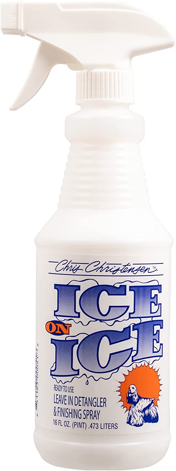 Chris Christensen Ice on Ice Detangler Dog Spray, Groom Like a Professional, Ready to Use, Condition