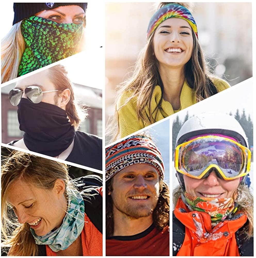 Neck Gaiter, Magic Headband Sport Headwear Elastic Face Mask Bandana Scarf UV Resistence Balaclava, 