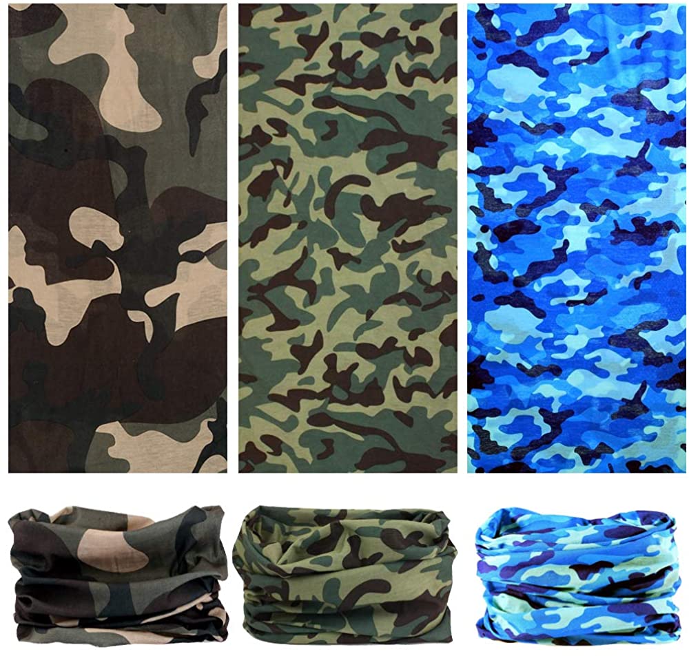 Neck Gaiter, Magic Headband Sport Headwear Elastic Face Mask Bandana Scarf UV Resistence Balaclava, 