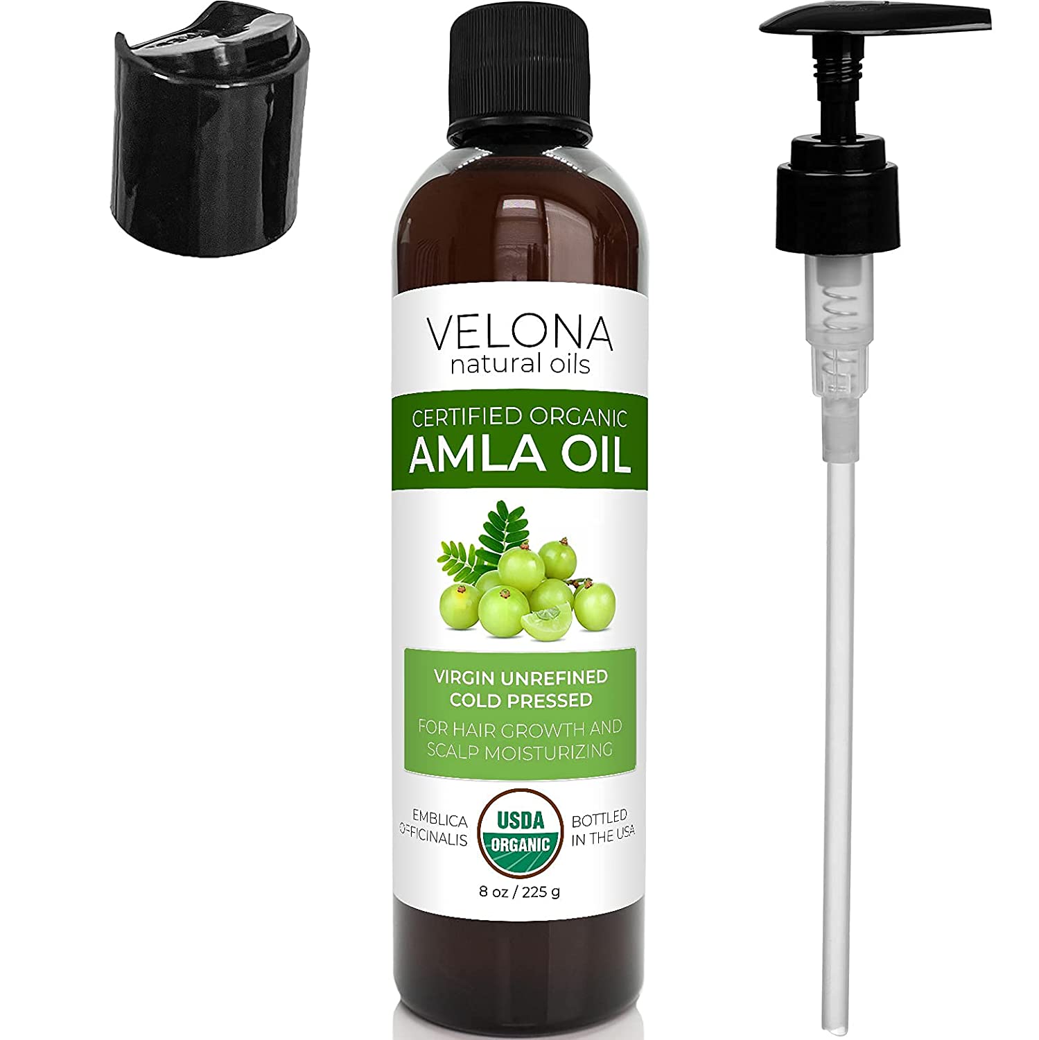 Velona Amla Oil USDA Certified Organic - 8 oz | 100% Pure and Natural Carrier Oil | Extra Virgin, Un