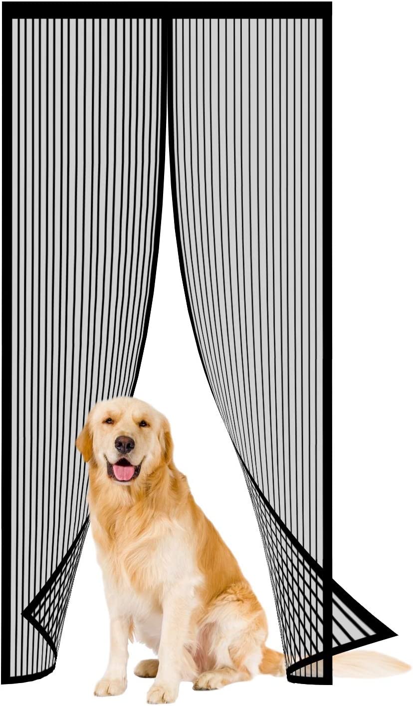 GOUER Mosquito Door Screen, 105x200cm Keep Bugs Out Insect Mosquito Door Screen with Magic Tape, for