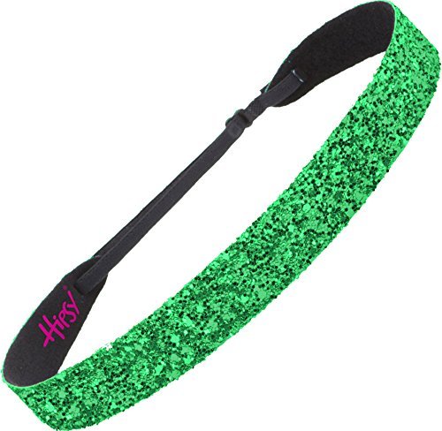 Hipsy Adjustable Non Slip Fashion Wide Bling Glitter Headbands for Women Girls & Teens 2-Pack (Black