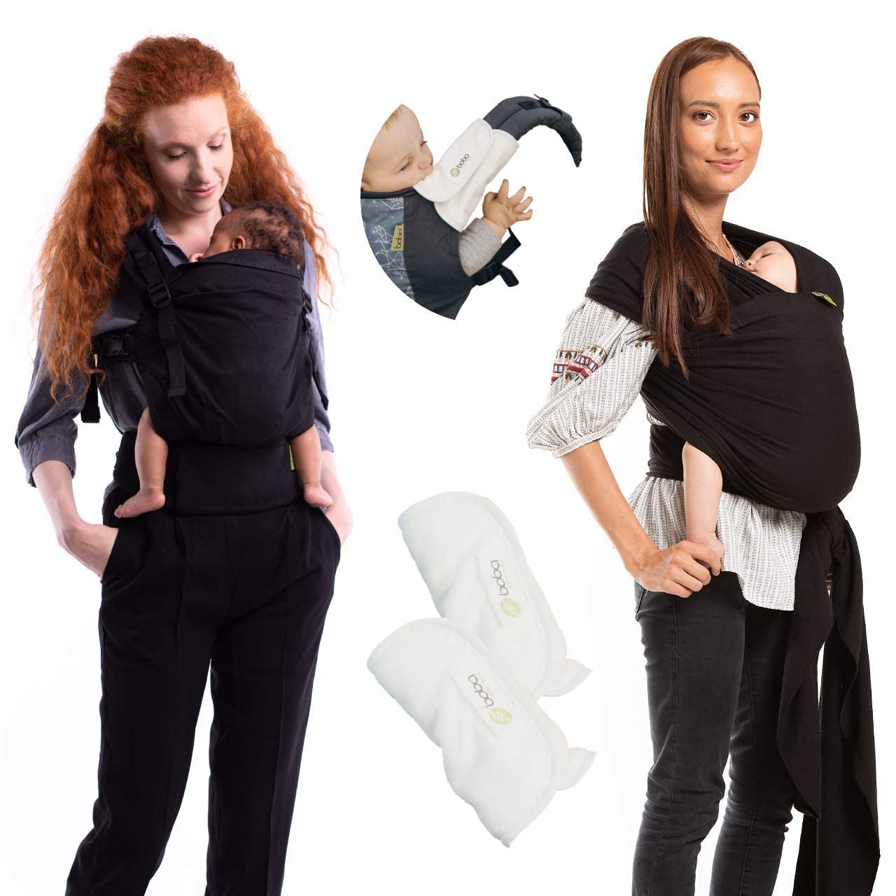 Black Boba Bundle - Boba X, Boba Baby Wrap and Teething Pads