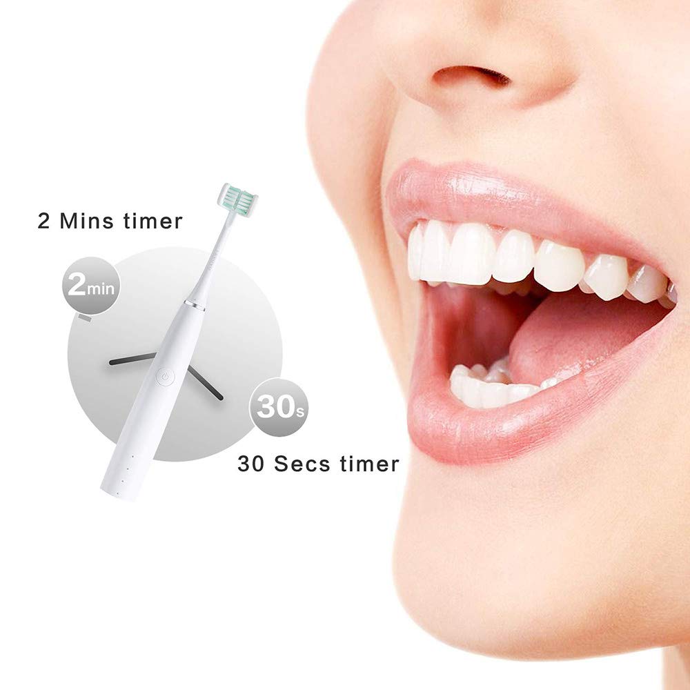 Ruimin Rechargeable Electric Toothbrush Battery Operated Toothbrush IPX7 Waterproof U-shaped Comfort