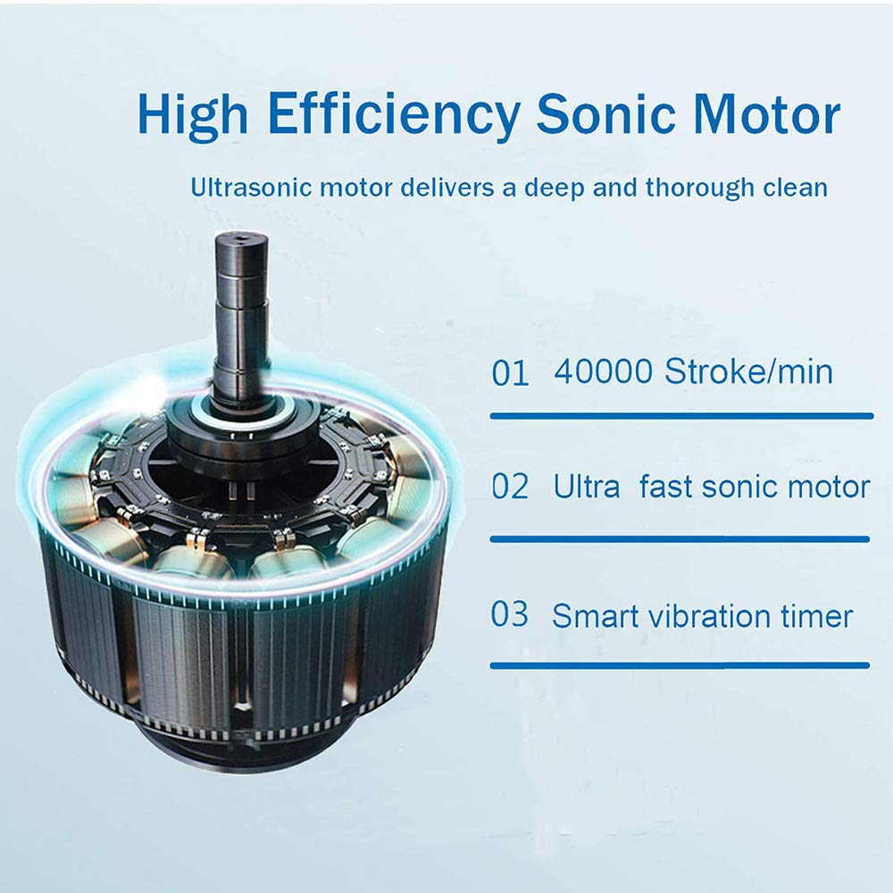 Ruimin Rechargeable Electric Toothbrush Battery Operated Toothbrush IPX7 Waterproof U-shaped Comfort