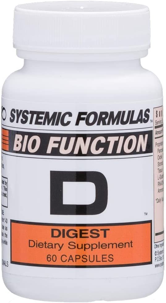 Systemic Formulas Bio Function #17 D Digest 60 Capsules. Helps Digestion of Heavy Meals and Absorpti