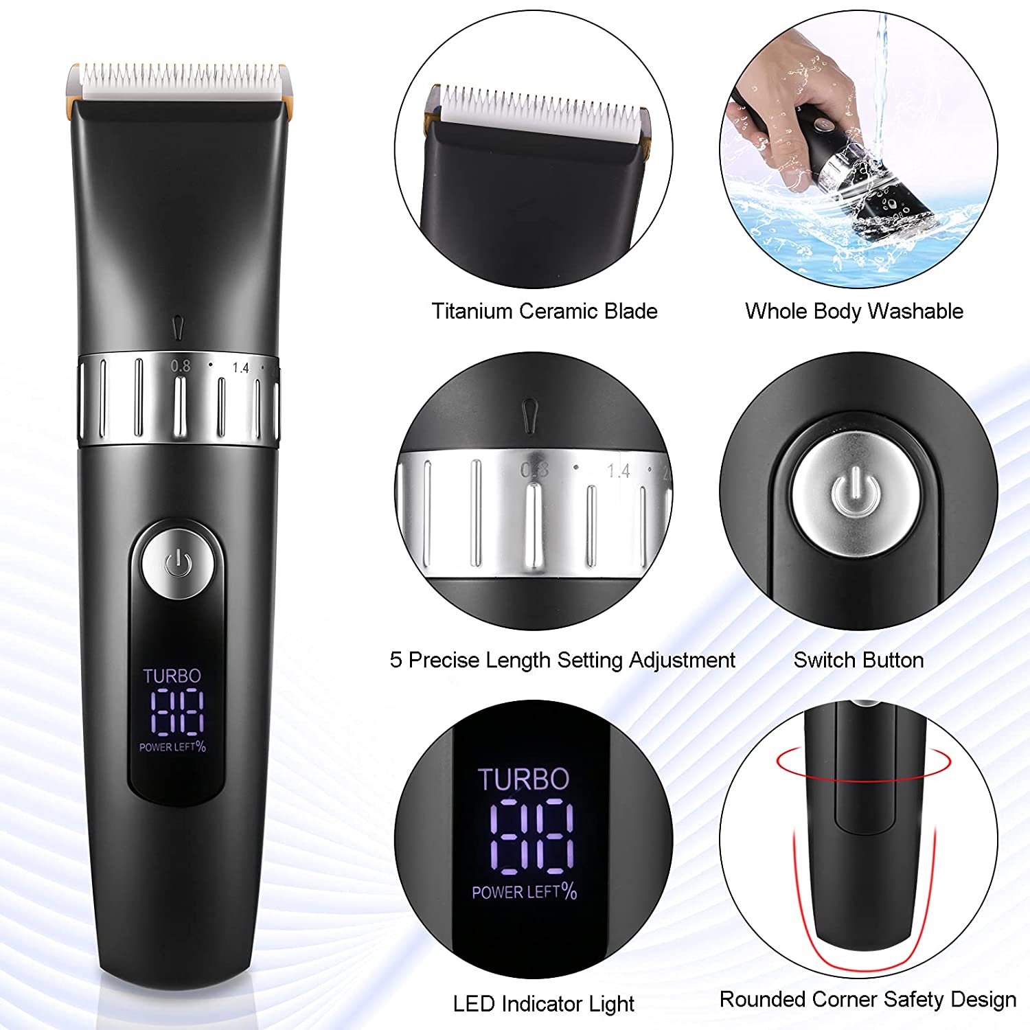 Cordless Rechargeable Hair Clipper Trimmer, 19 in 1 Pro Complete Hair Cutting Kit for Men Women Chil