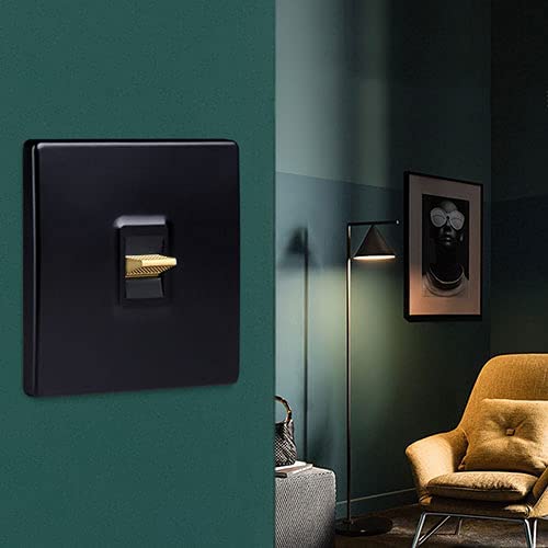 Modeen 86 Type Panel Retro Wall Lamp Toggle Switch 1-4 Gang 2 Way Toggle Switch Black Retro Switch P