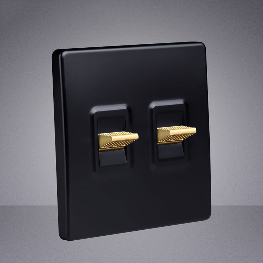 Modeen 86 Type Panel Retro Wall Lamp Toggle Switch 1-4 Gang 2 Way Toggle Switch Black Retro Switch P