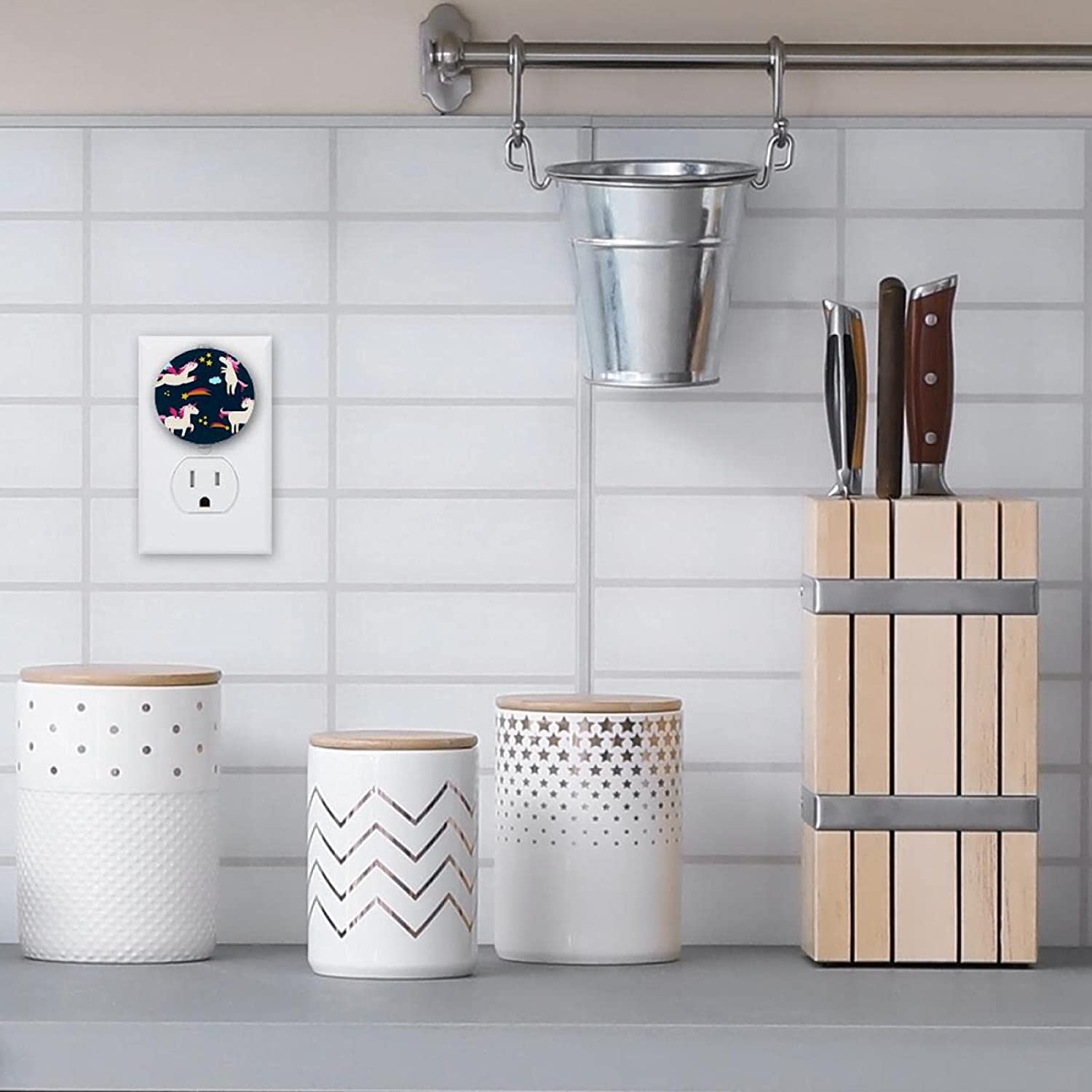 2 Pack Bedside Night Lamp with Super Dusk to Dawn Sensor Mini Warm White LED Night Light Automatic O