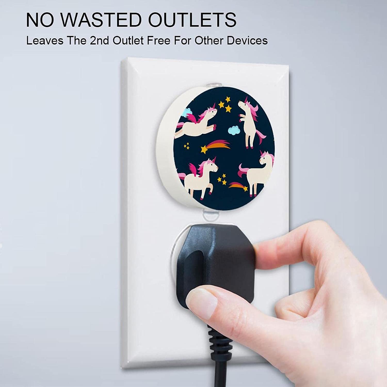 2 Pack Bedside Night Lamp with Super Dusk to Dawn Sensor Mini Warm White LED Night Light Automatic O