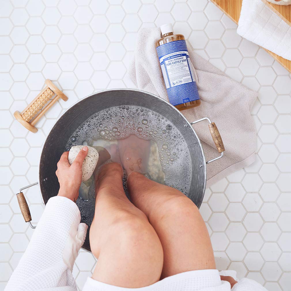 Dr. Bronner’s - Pure-Castile Liquid Soap (Peppermint, 32 ounce and 2oz bundle) - Made with Organic