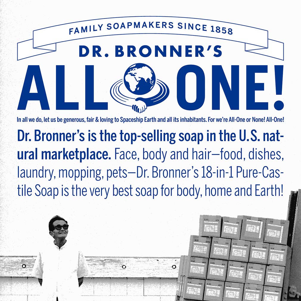 Dr. Bronner’s - Pure-Castile Liquid Soap (Peppermint, 32 ounce and 2oz bundle) - Made with Organic