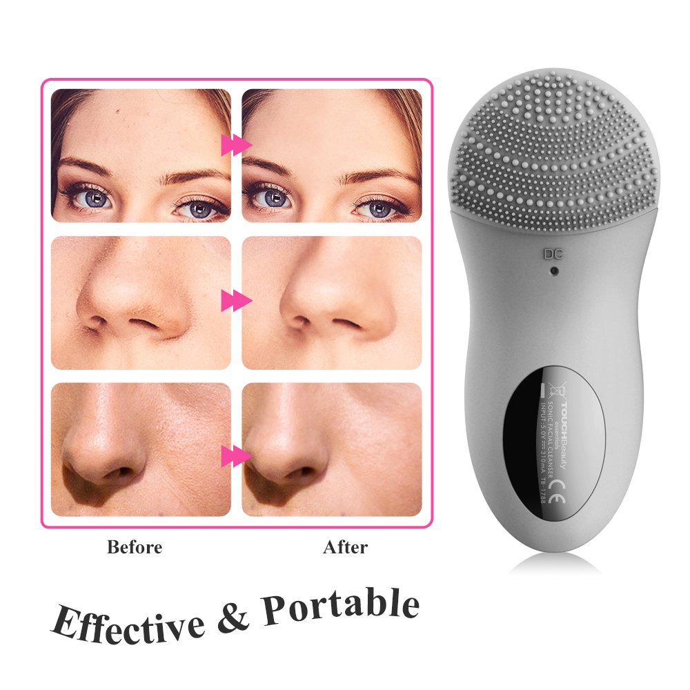 TOUCHBeauty Silicone Facial Cleansing Brush Sonic Face Brush Complete Facial Exfoliating Brush Spa S