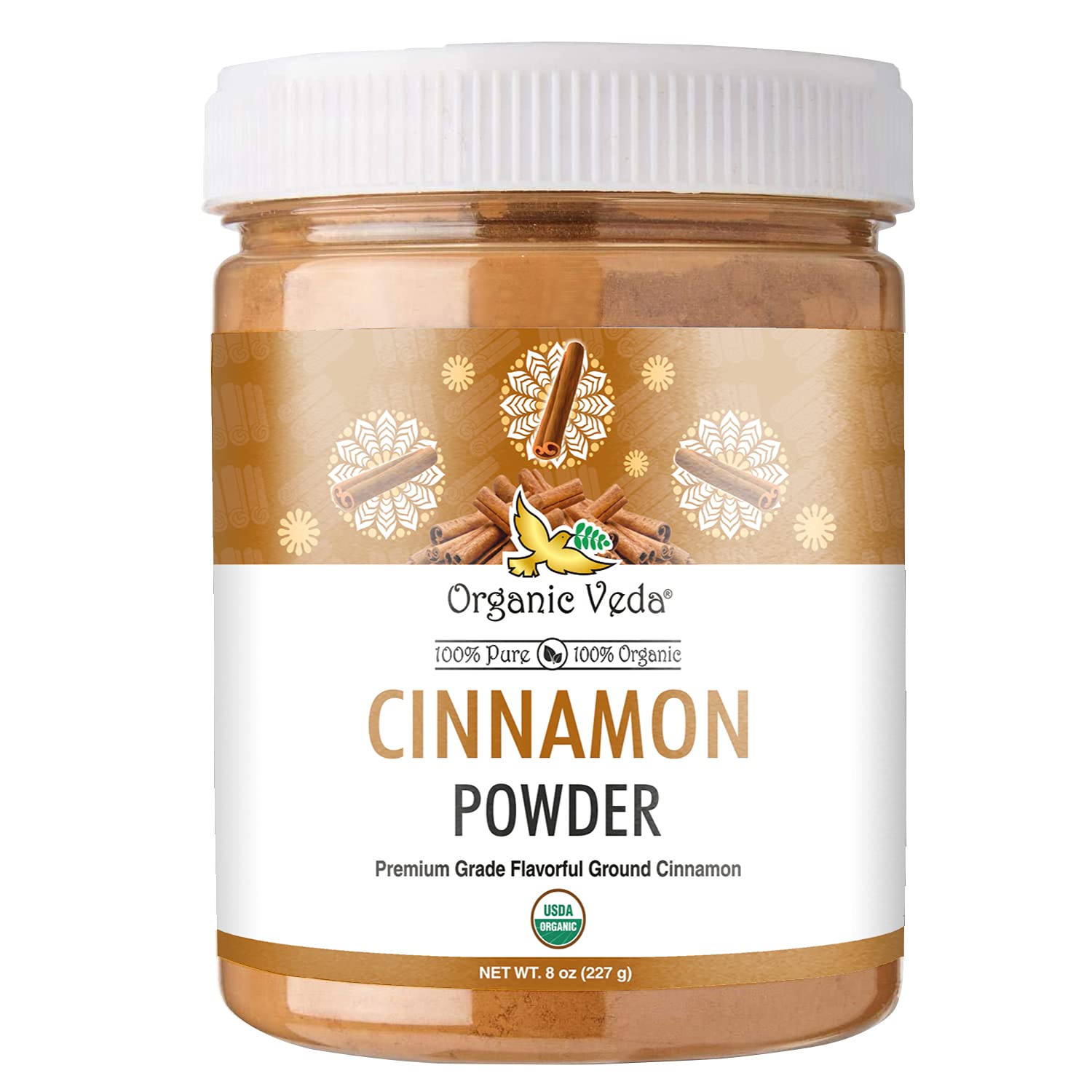 Organic Veda Cinnamon Powder – 100% Pure & Organic Ground Cinnamon Made from Raw Whole Premium Cin