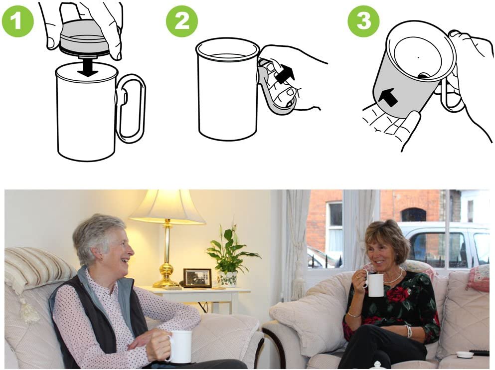 NRS Hand Steady Mug with Easy Drinking Cup Aid by NRS Healthcare by NRS Healthcare
