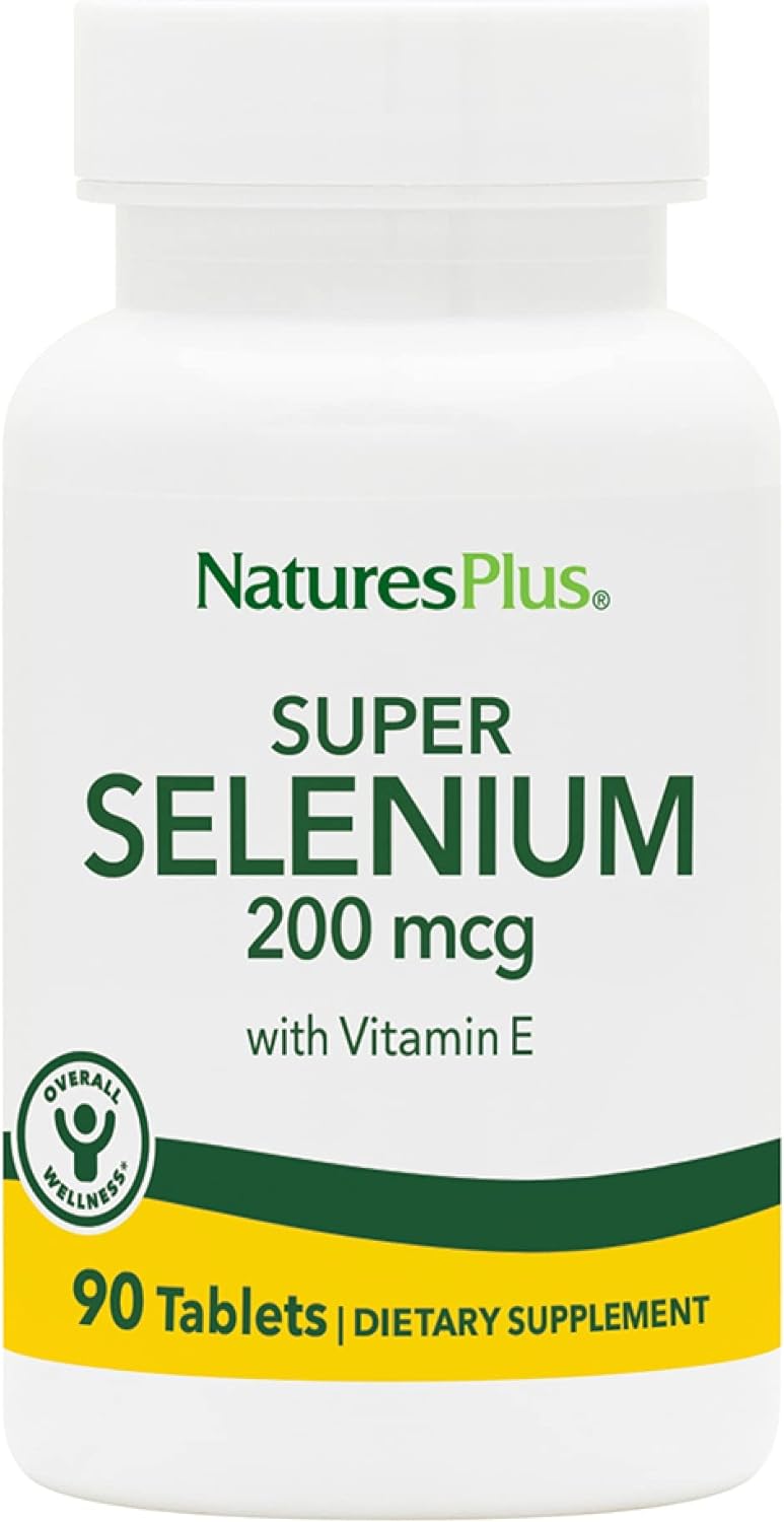 NaturesPlus Super Selenium Complex - 200 mcg, 90 Vegetarian Tablets - Essential Mineral Supplement w