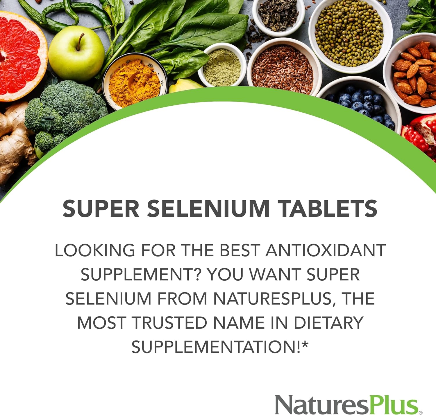 NaturesPlus Super Selenium Complex - 200 mcg, 90 Vegetarian Tablets - Essential Mineral Supplement w