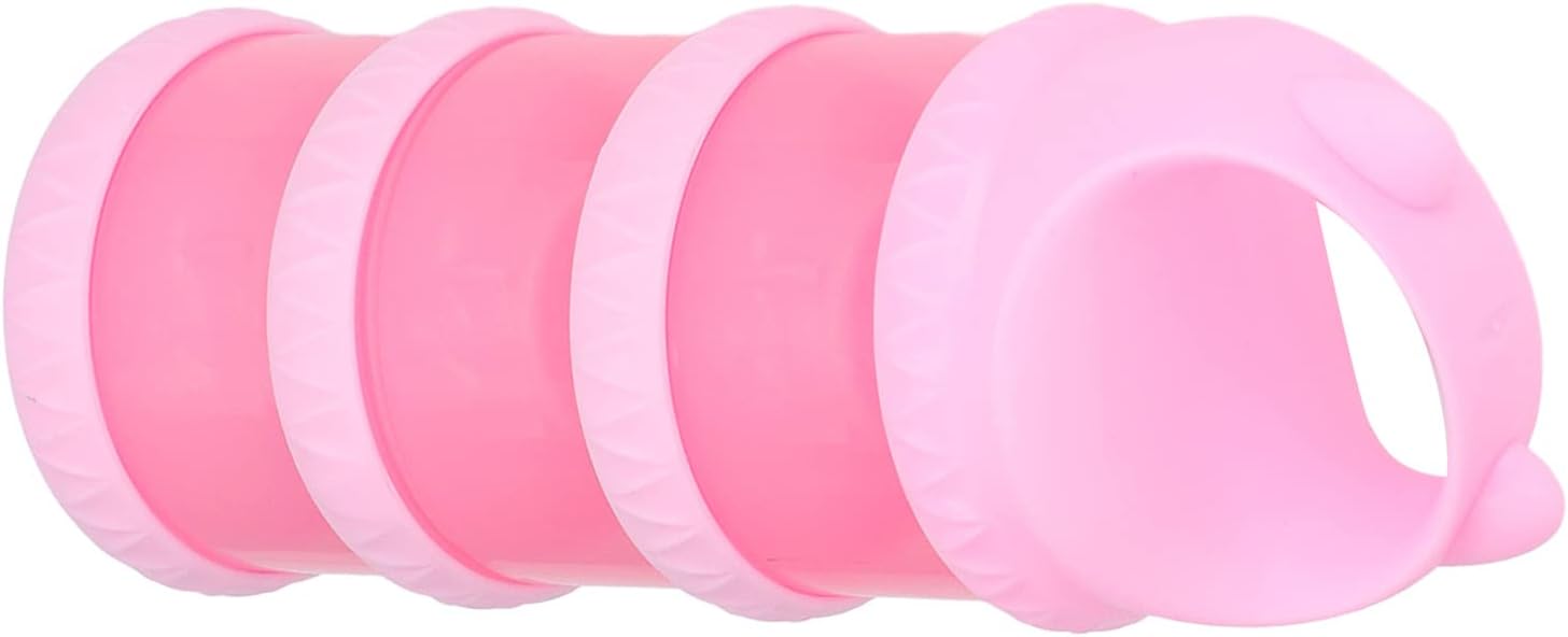 Eujgoov Powder Container, 3 Layers Pink Clear Containers Jars Washable Powdered Sugar Bread Storage 