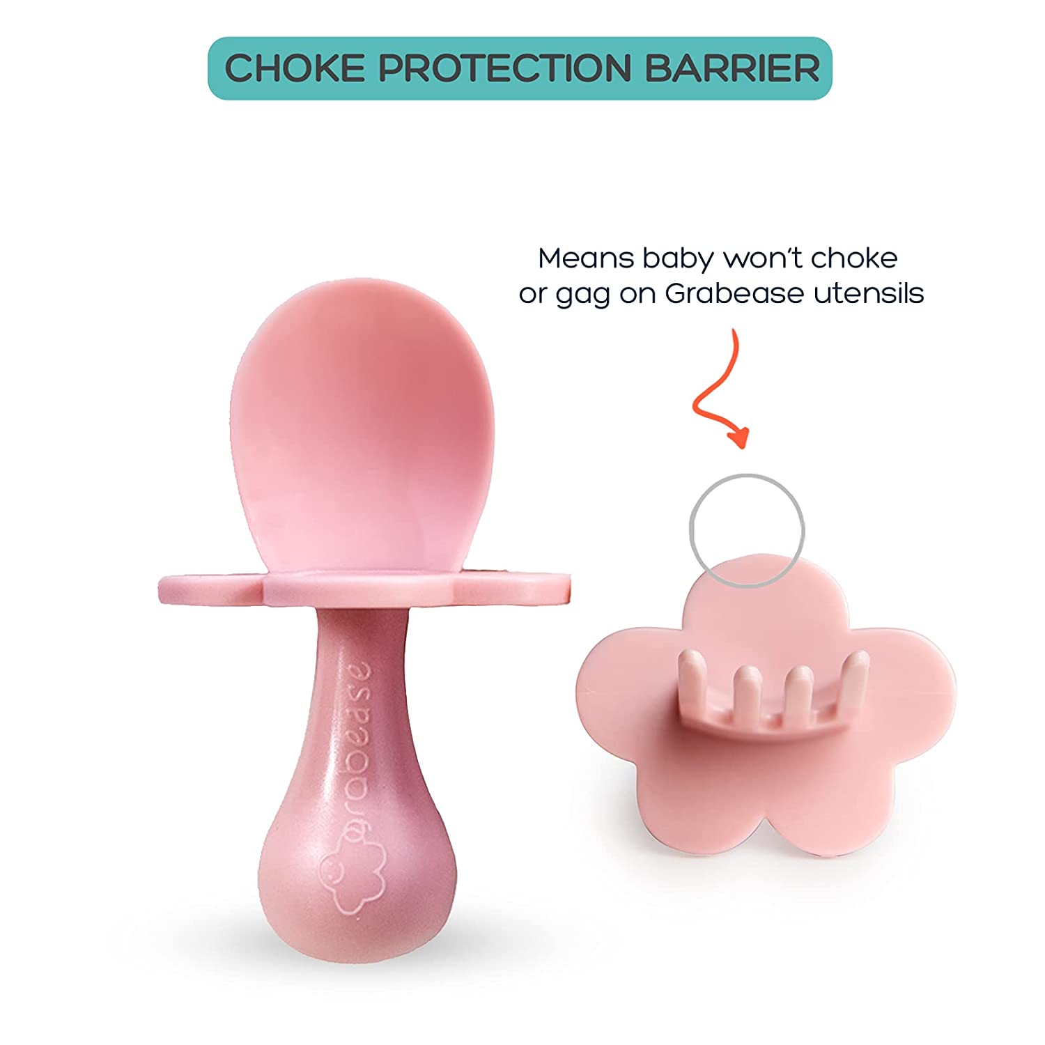 Grabease Baby and Toddler Self-Feeding Utensils \xe2\x80\x93 Spoon and Fork Set for Baby-Led Weaning