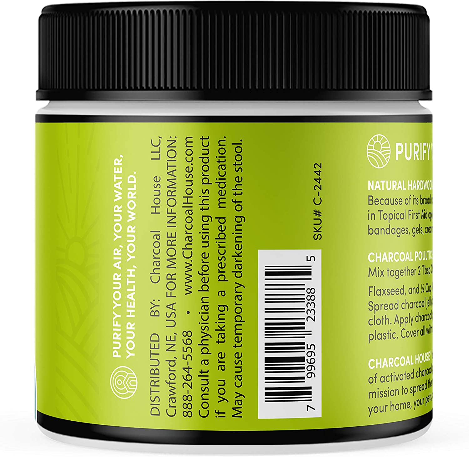 Hardwood Activated Charcoal Powder - Topical First Aid