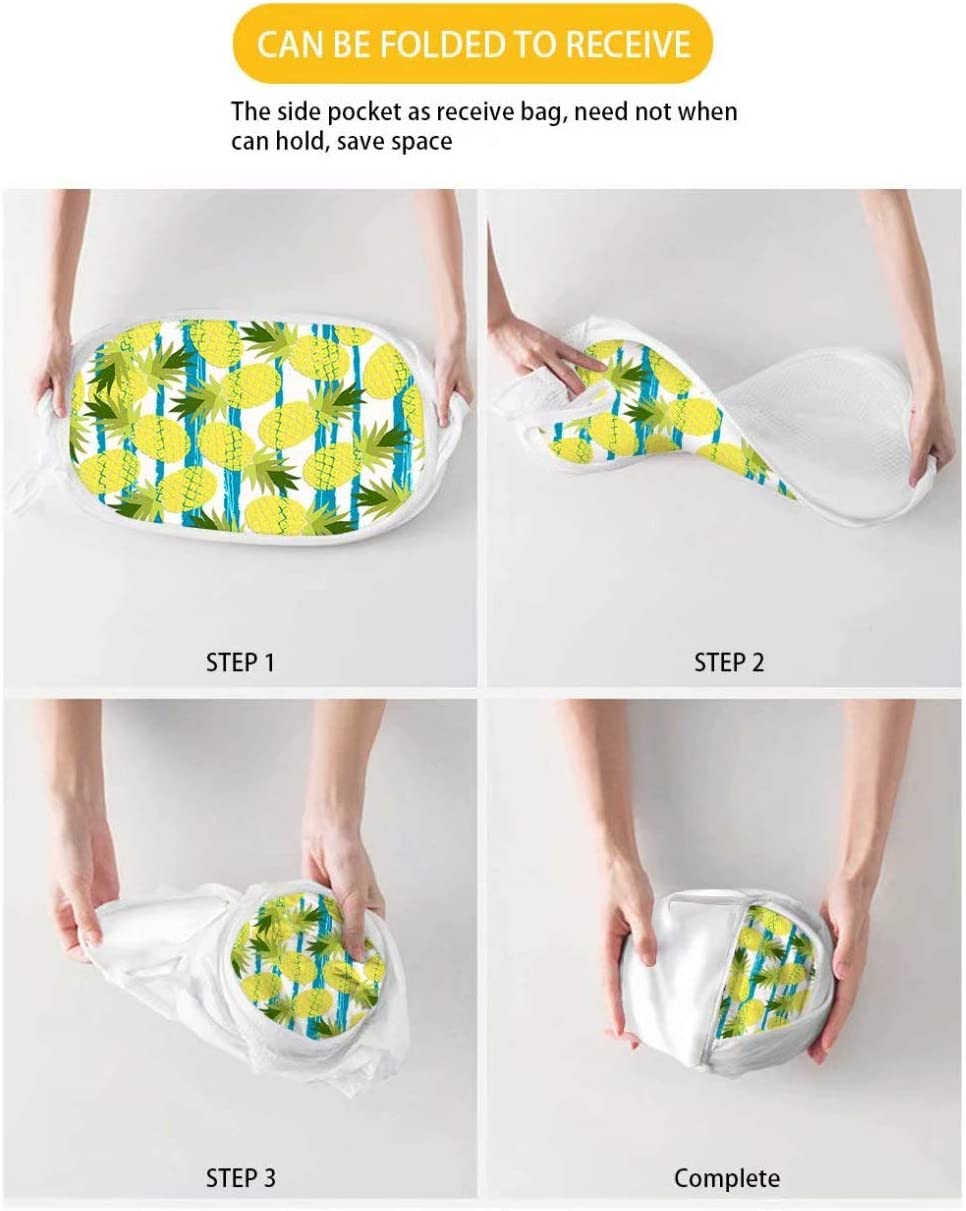 GOSTONG Shine Mermaid Print Collapsible Pop up Laundry Hamper Bin to Storage Dirty Clothes Basket