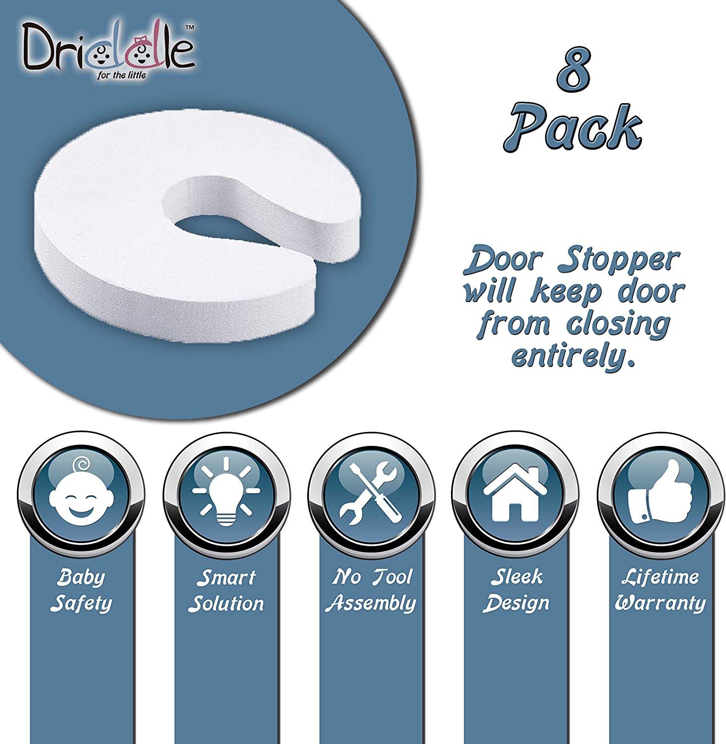 8 Pack Door Stopper Finger Pinch Guards Prevent Baby/Toddler