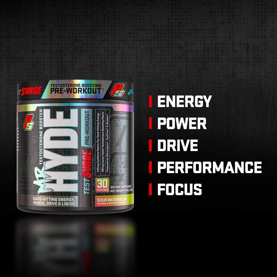 ProSupps Mr. Hyde Test Surge Pre Workout for Men and Women - High Stim Pre Workout Powder Drink with