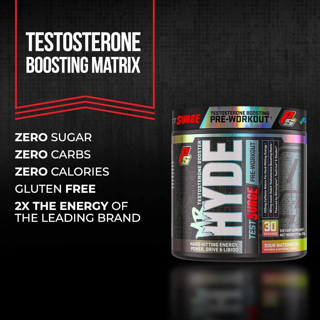 ProSupps Mr. Hyde Test Surge Pre Workout for Men and Women - High Stim Pre Workout Powder Drink with