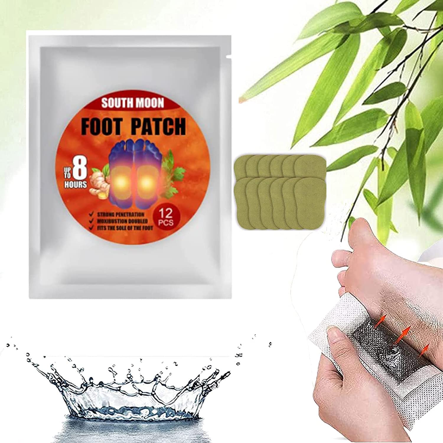 LELEBEAR Anti-Cellulite Heating Ginger Foot Patch, Self-Heating Ginger Patch for Lymph, Improve Slee