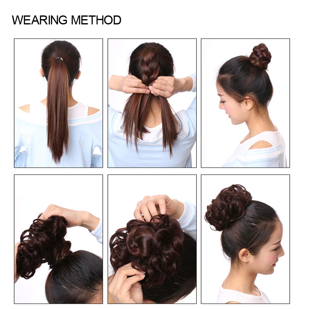LYRICAL HAIR Bun Hair Piece For Women Curly Messy Synthetic Chignon For Lady Updo Scrunchies Hair Ex