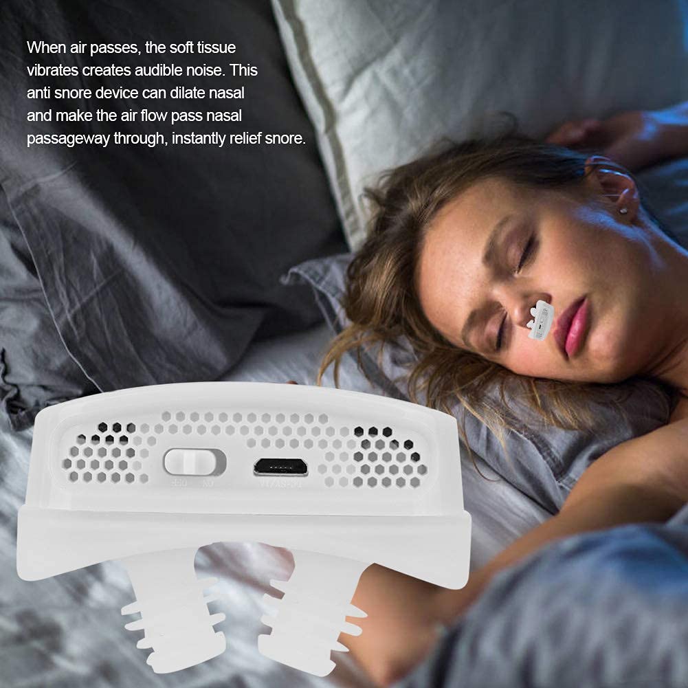 Qkiss USB Anti Snoring Device, Anti Snoring Nasal Dilator, Anti Snoring Respirator(White)