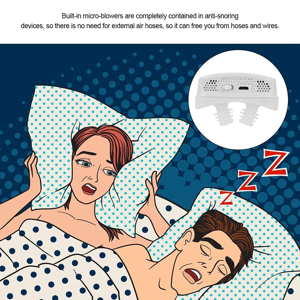 Qkiss USB Anti Snoring Device, Anti Snoring Nasal Dilator, Anti Snoring Respirator(White)