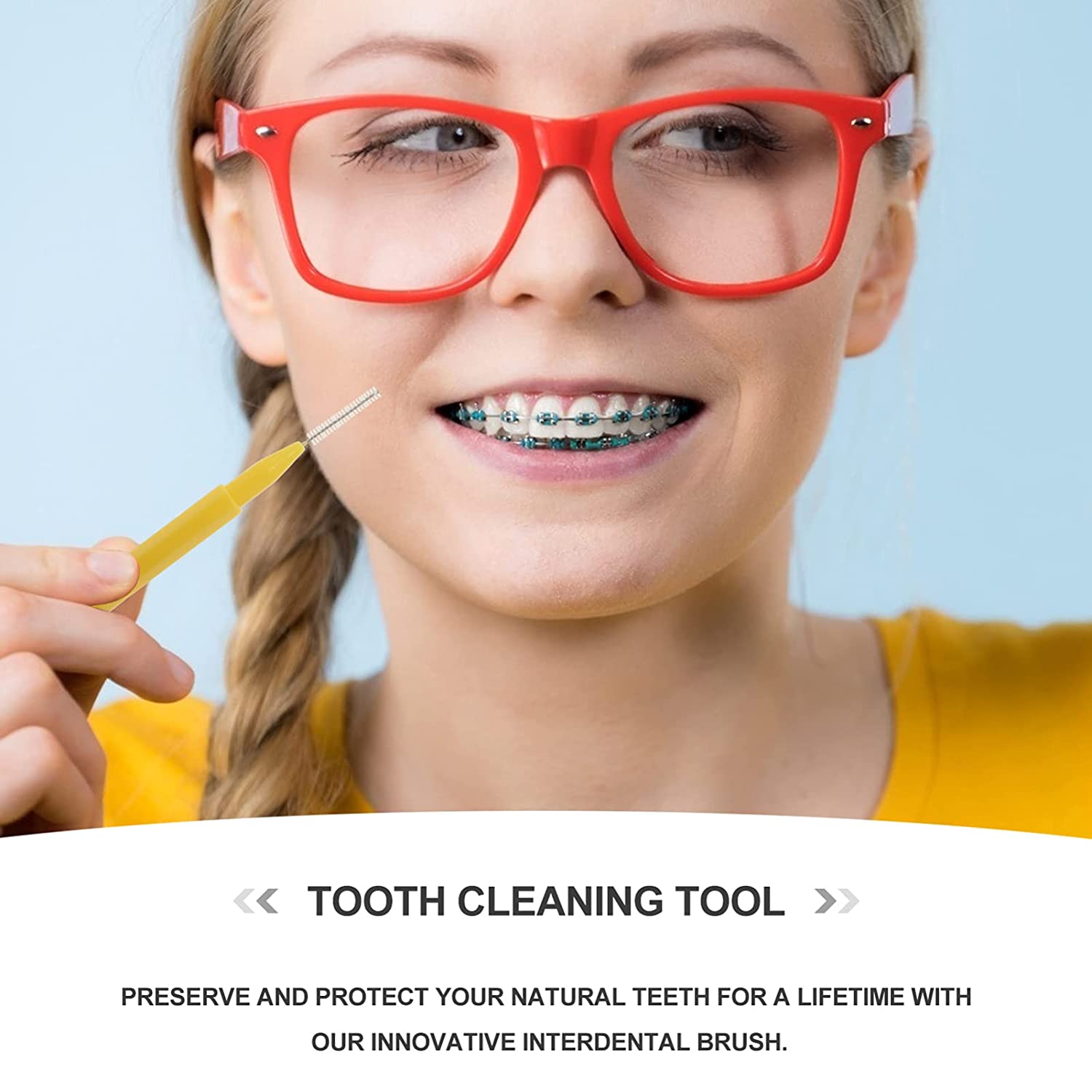 EXCEART 60 Pcs Interdental Brush Toothpick Wider Spaces Dental Picks Between Teeth Cleaner Deep Clea