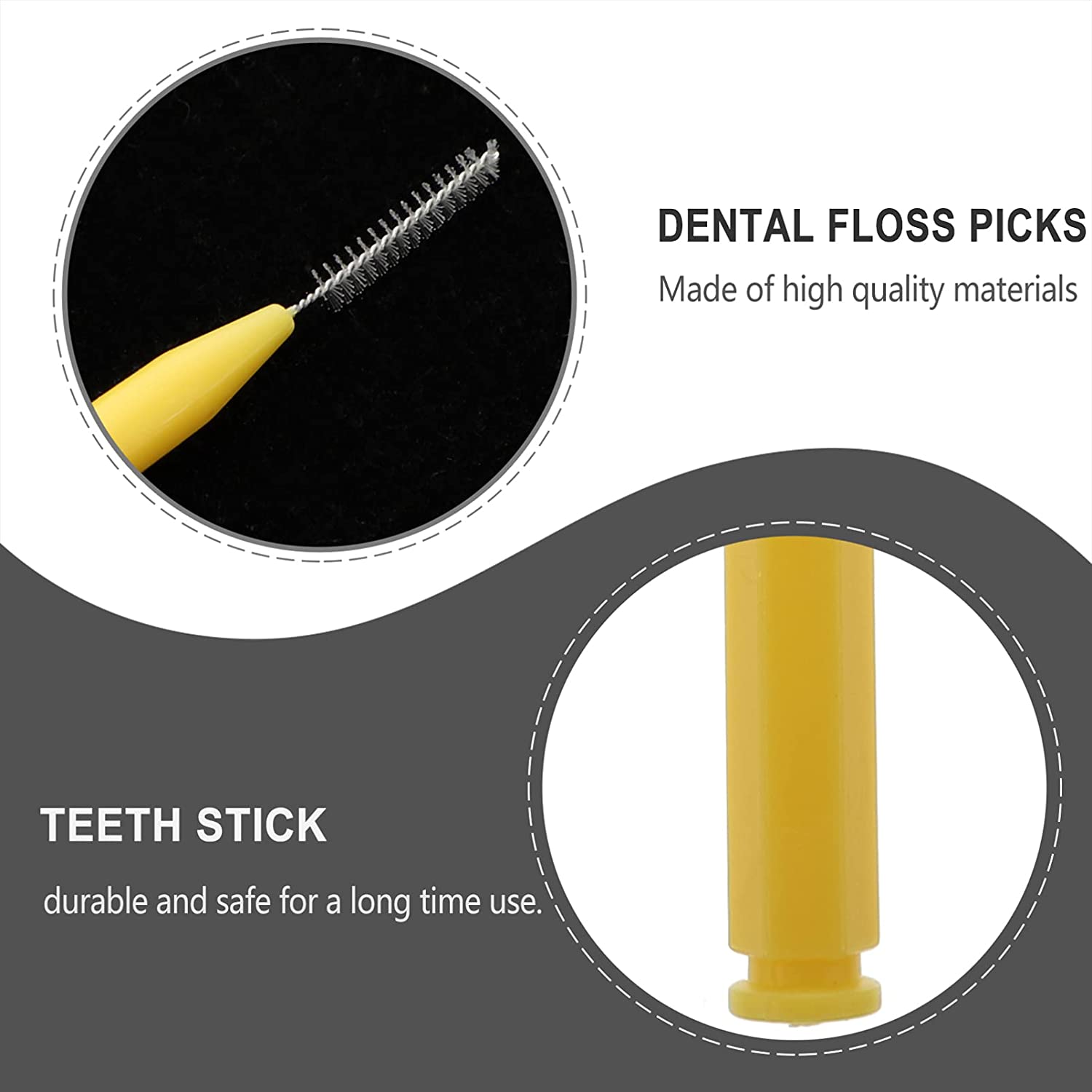 EXCEART 60 Pcs Interdental Brush Toothpick Wider Spaces Dental Picks Between Teeth Cleaner Deep Clea