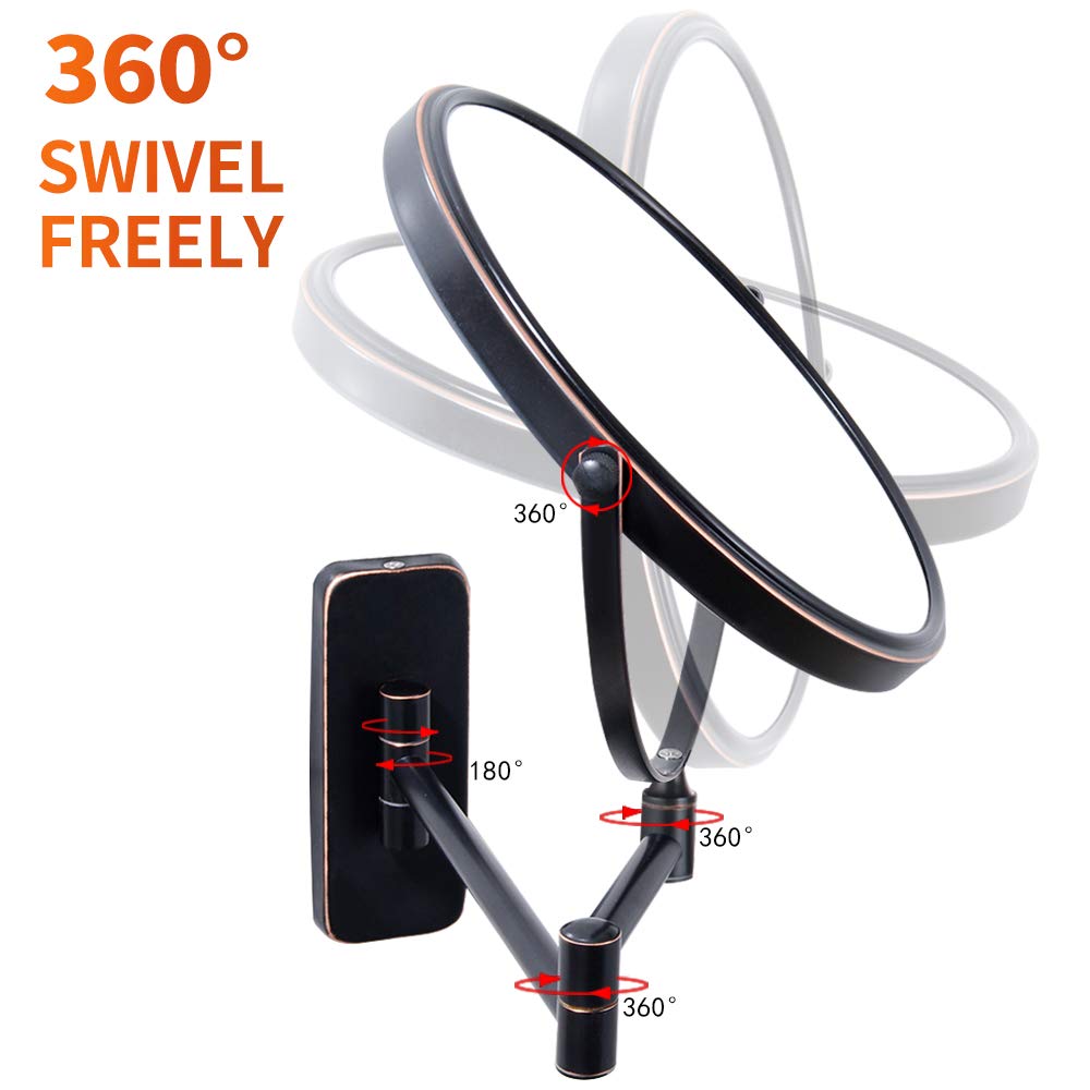 Nicesail Orb Magnifying Makeup Mirrors for Wall 8 Inch, Double-Side 10x Magnifying Mirror Mounted, O