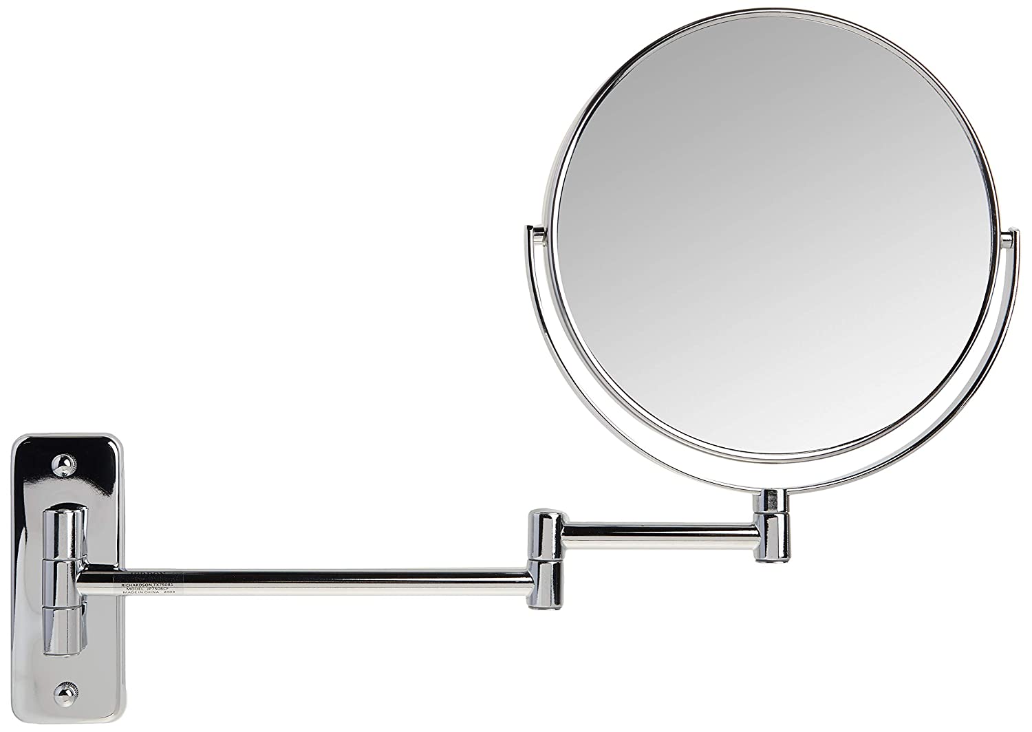 Jerdon JP7506CF 8-Inch Wall Mount Makeup Mirror with 5x Magnification, Chrome Finish, 8