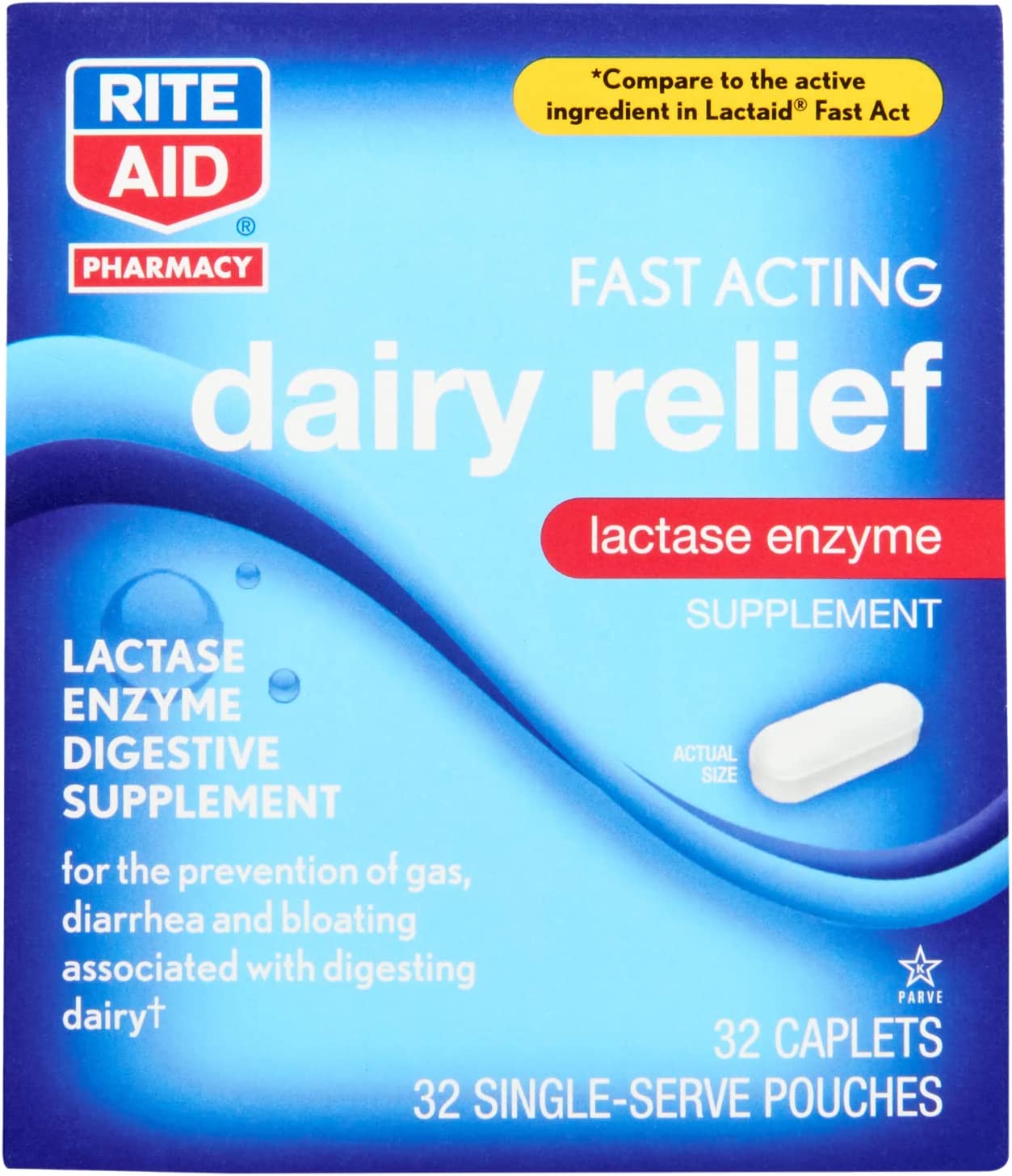 Rite Aid Fast Acting Dairy Relief Lactase Enzyme 32 Caplets Lactase Enzyme Supplement
