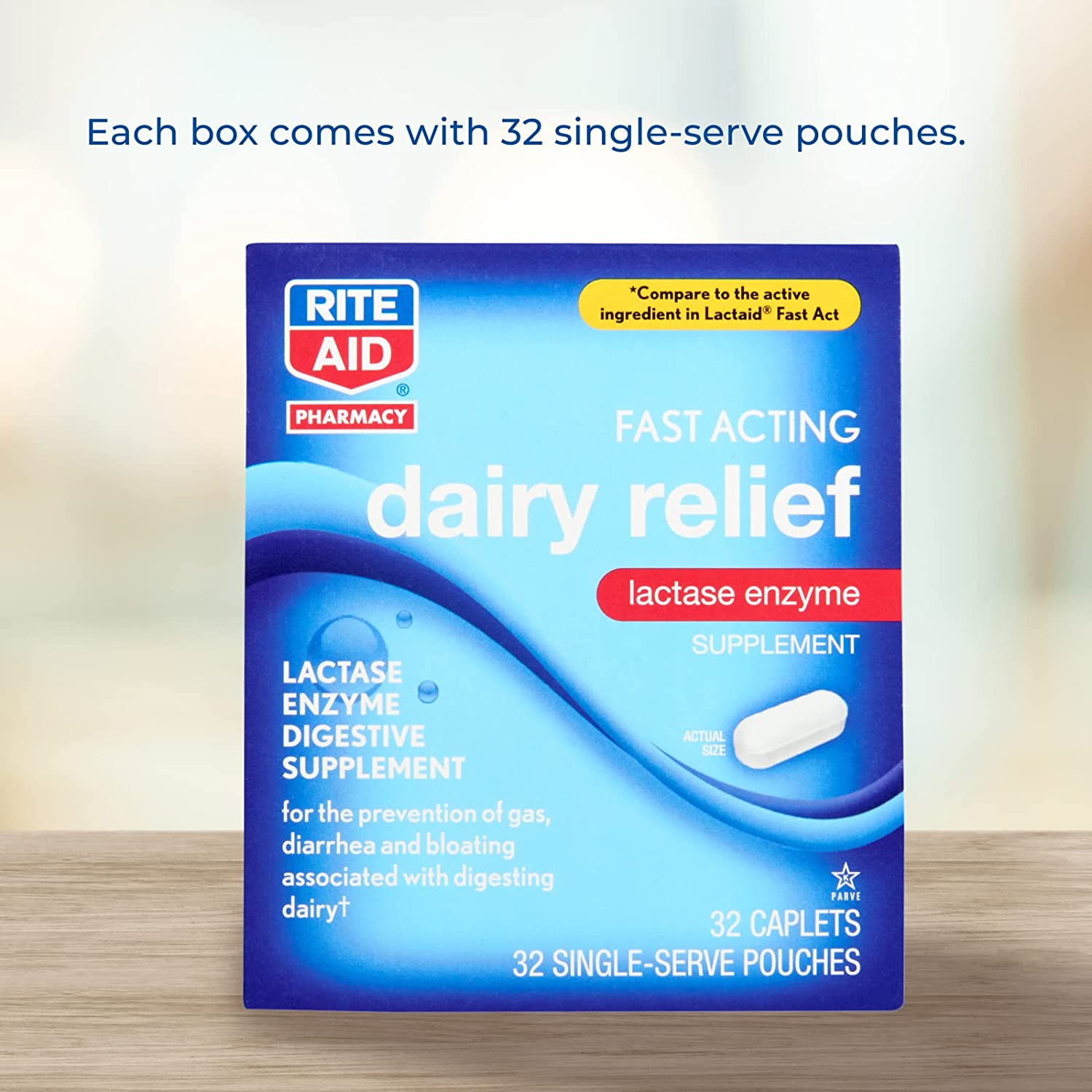 Rite Aid Fast Acting Dairy Relief Lactase Enzyme 32 Caplets Lactase Enzyme Supplement