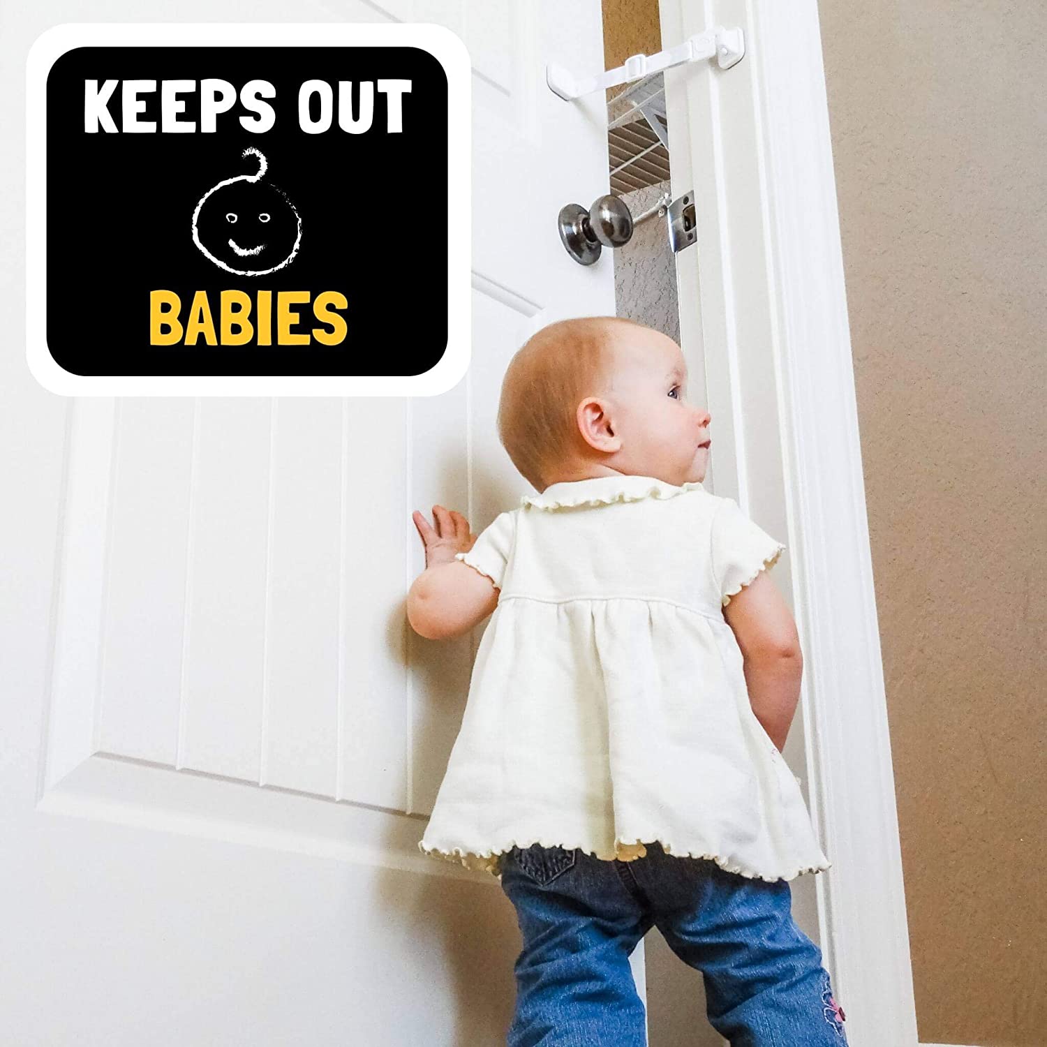 Door Buddy Child Proof Door Lock and Foam Baby Door Stopper. Baby Proofing Doors Made Simple with Ea