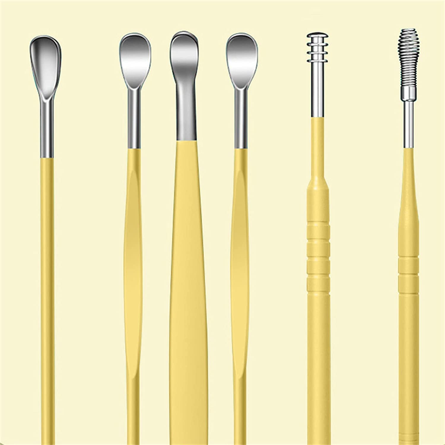 6Pcs Stainless Steel Ear Scoop Set, Portable Ear Wax Cleaning Kit, Ear Wax Cleaner Tool Set With Sto
