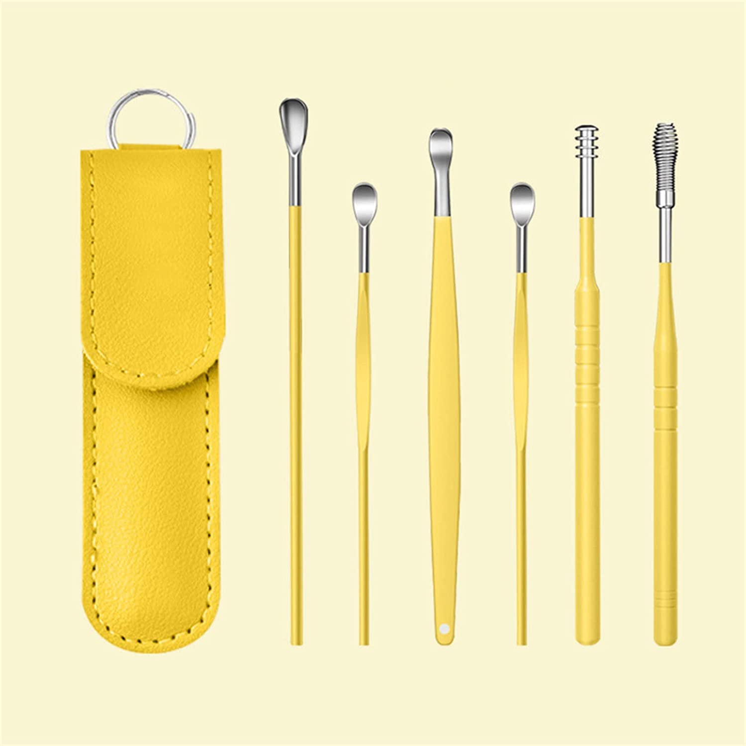 6Pcs Stainless Steel Ear Scoop Set, Portable Ear Wax Cleaning Kit, Ear Wax Cleaner Tool Set With Sto