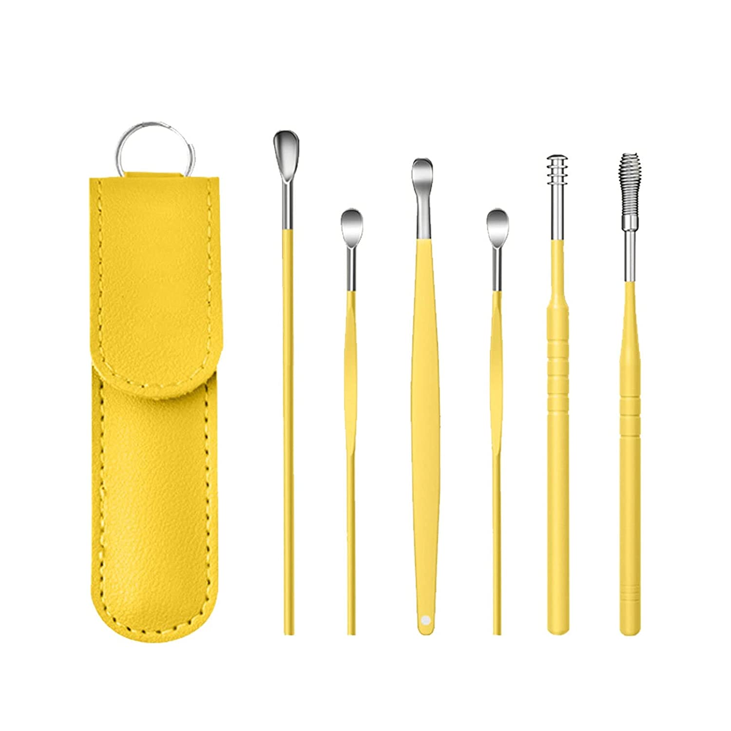 6Pcs Stainless Steel Ear Scoop Set, Portable Ear Wax Cleaning Kit, Ear Wax Cleaner Tool Set With Sto