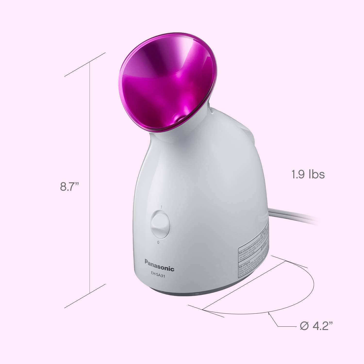 Panasonic Nano Ionic Compact Design with One-Touch Operation Facial Steamer with Ultra-Fine Steam - 