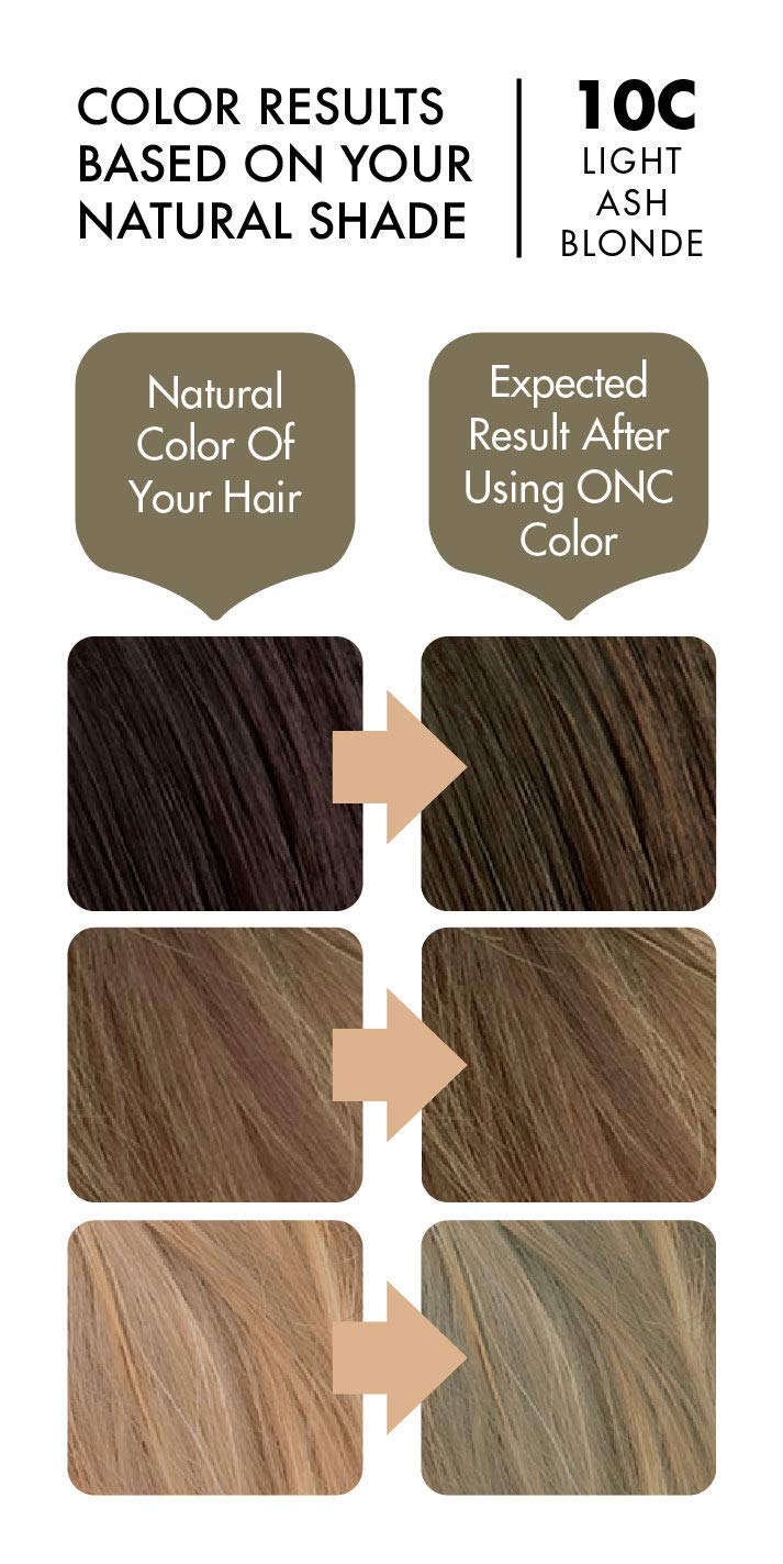 ONC NATURALCOLORS (10C Light Ash Blonde) 4 fl. oz. (120 mL) Healthier Permanent Hair Dye with Certif