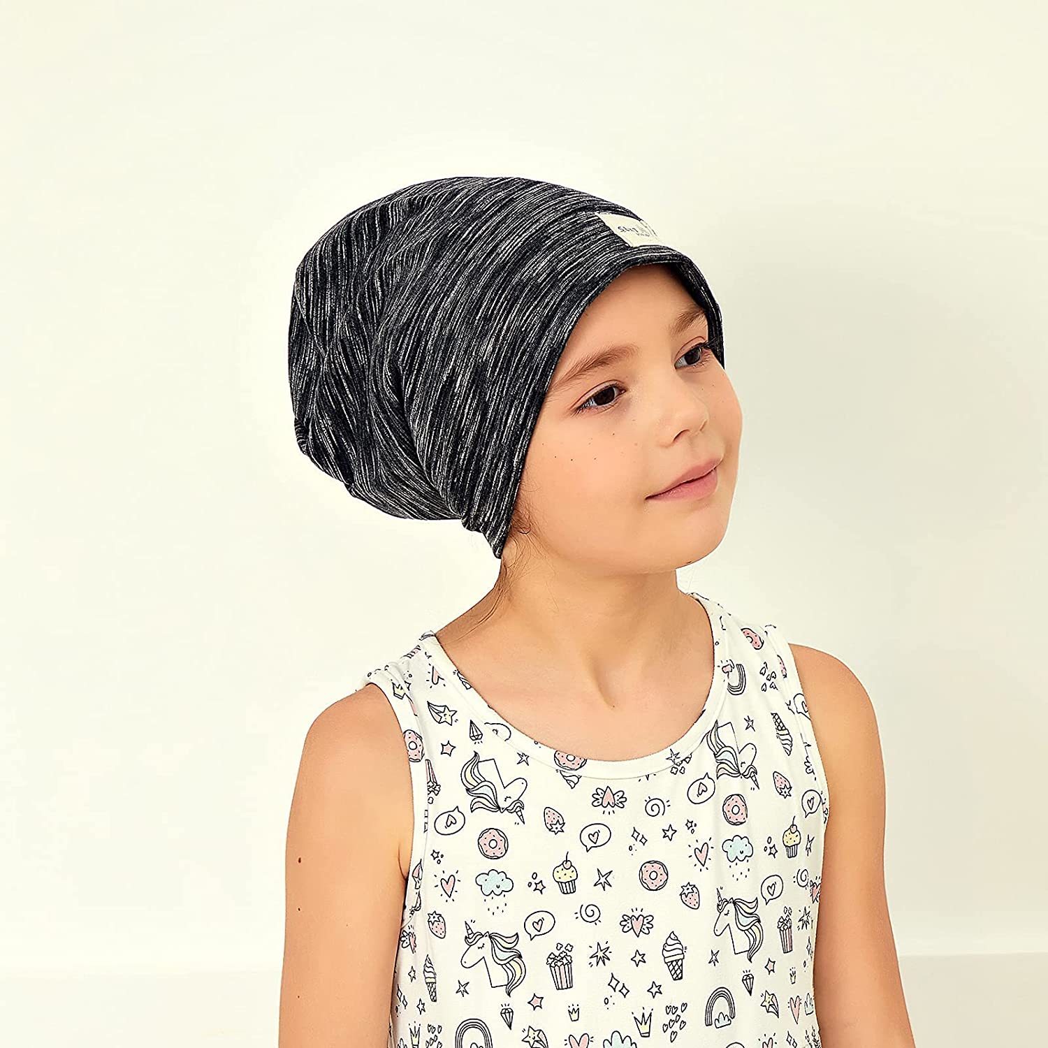 Sent Hair Kids Satin Lined Bonnet Silk Slouchy Beanie for Natural Hair Adjustable Sleep Bonnet Slap 